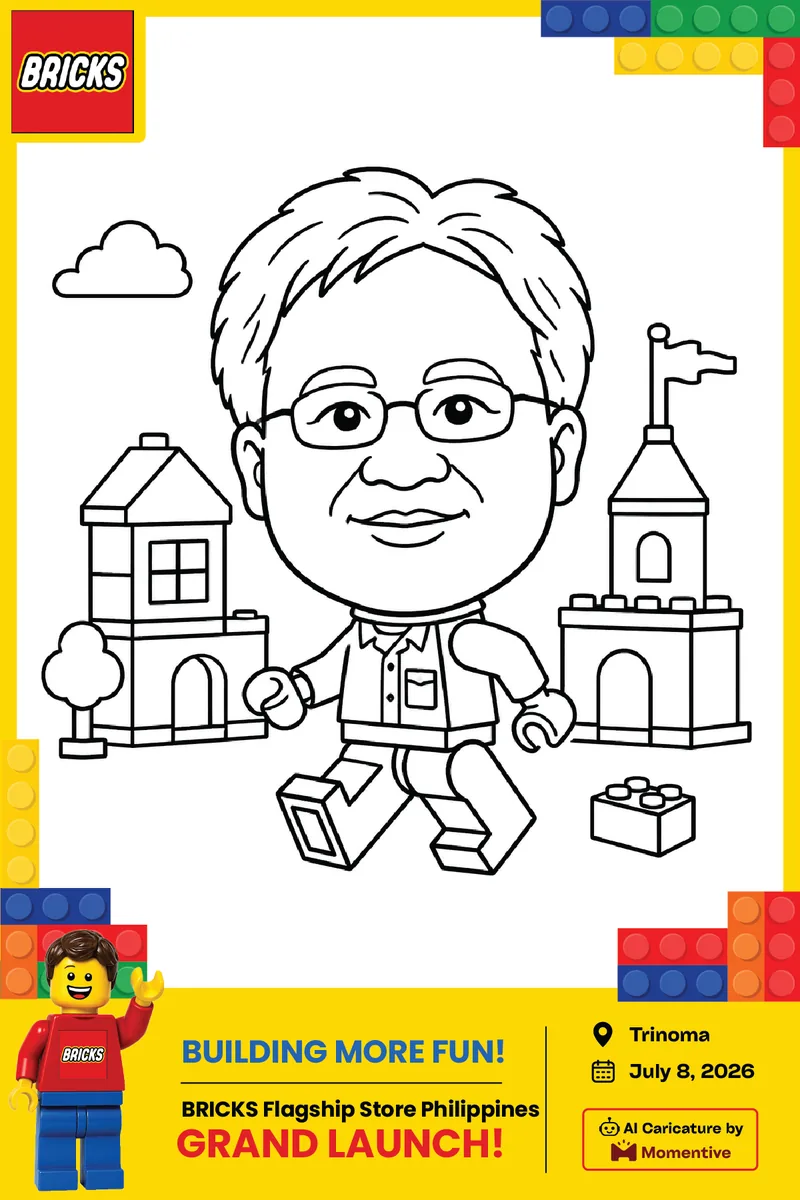Brand activation caricature print on campaign-branded paper