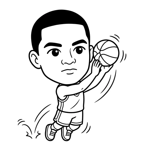 Basketball Player caricature theme sample