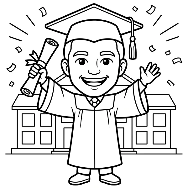 Graduate caricature theme sample