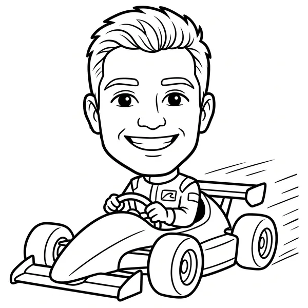 Race Car Driver caricature theme sample