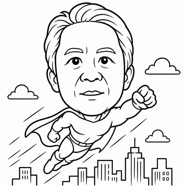 Superhero caricature theme sample