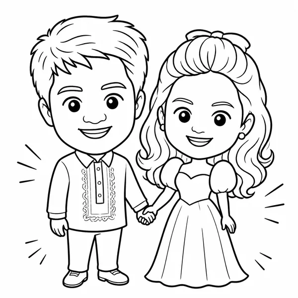 Wedding Couple caricature theme sample